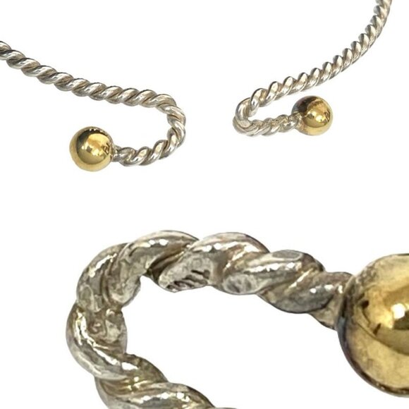 Tiffany & Co Hook And Eye Double Twisted Wire Silver 925 18K - Picture 2 of 6